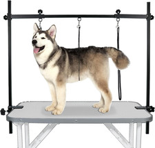 H-Shape Dog Grooming Arm Pet Supplies Grooming Table Arm with 3 Noose and Clamp