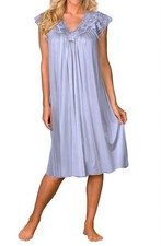 Shadowline Lingerie Short Lace Cap Sleeve Nightgown Peri Frost