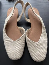 Toms Alene Woven Glimmer Strap Slingback Casual Flats Size 8 New Without Tags