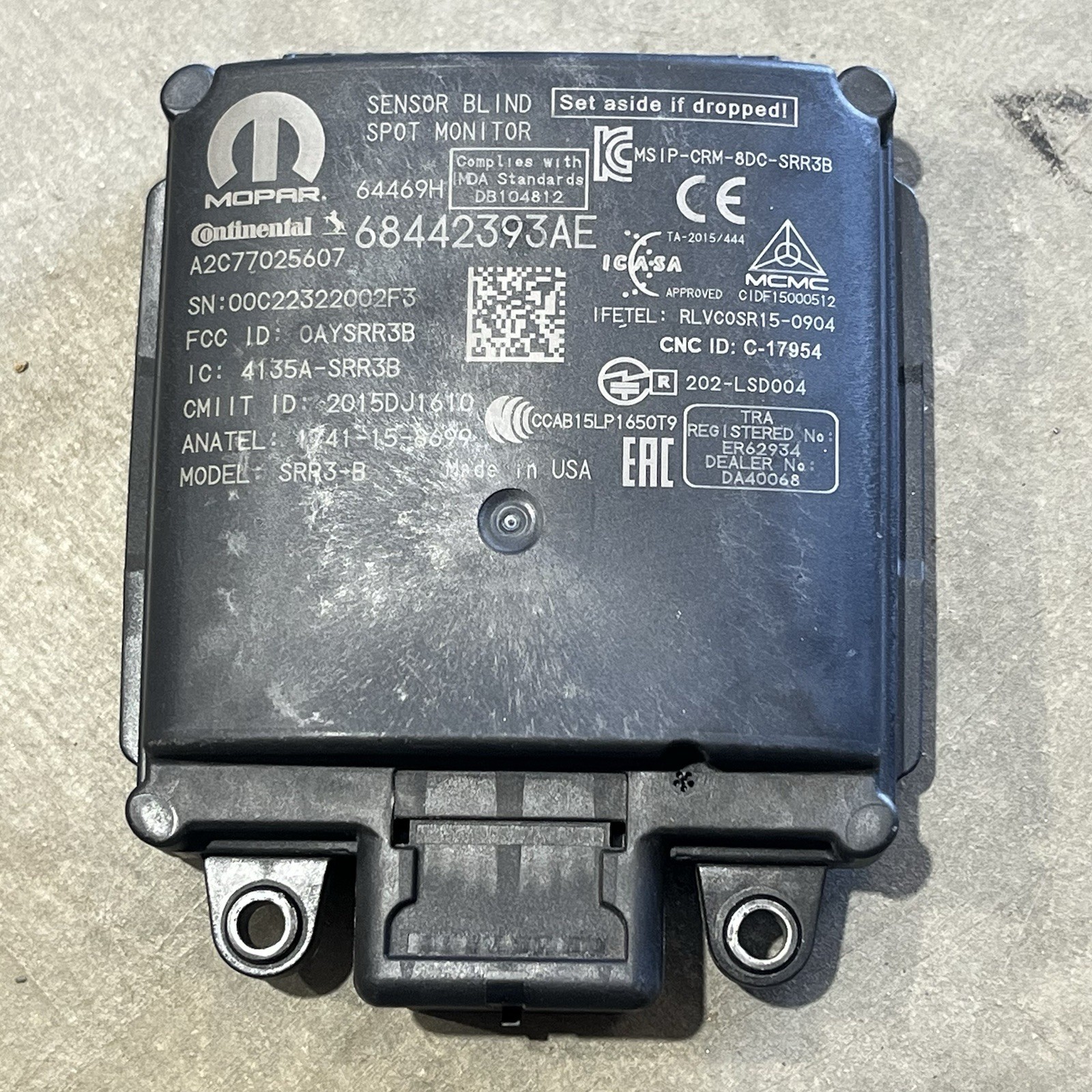 Mopar 68442393AE OEM Blind Spot Detection Sensor Module  