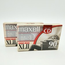 Lot of 2 Maxell XLII 90 Min CD High Bias Type II Audio Cassette Tapes New Sealed