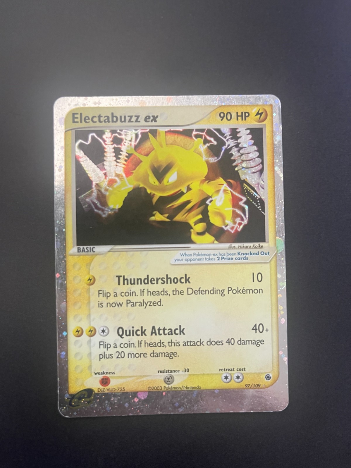 Electabuzz ex 97/109 Holo EX Ruby & Sapphire Ultra Rare Vintage Pokémon Card NM