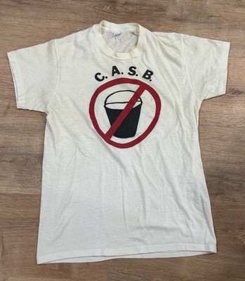 Vintage 70s Hanes Single Stitch T Shirt Size Large C.A.S.B.