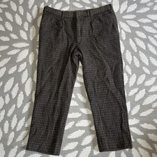 Vintage Trousers Dark Brown And Black Checkered Plaid Pants