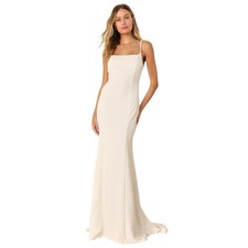 Lulus Maxi Dress Womens Medium White Mermaid Wedding Event Blessed Romance NWT