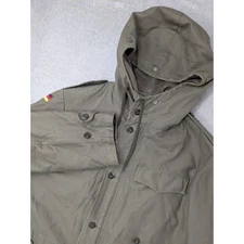 Vintage German Military Parka Jacket Olive Green Lined Hooded Winter Mens Size 5