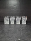 Indiana Glass Pineapple & Floral Water Tumbler Glasses Set of 4 Vtg Juice Cups