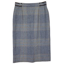 Pendleton 100 Virgin Wool Plaid Skirt Tan USA Preppy Academia Office Pencil