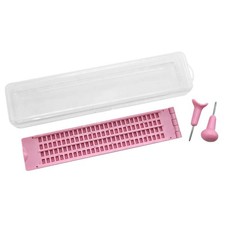4 Lines 28 Cells Braille Writing Slate with 2 pcs Styluses, Braille Slate Kit wi