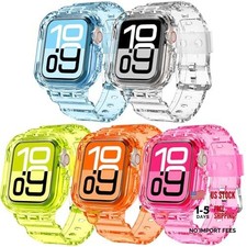 5 Packs 45mm/44mm/42mm-series 3/2/1 Neon Series-Clear/Blue/Yellow/Orange/Pink