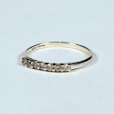 Vintage Cubic Zirconia Sterling Silver Ring 7.5us Size 1.16g