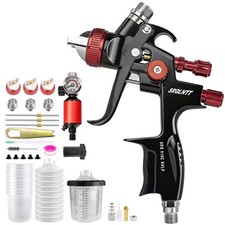 HVLP Air Spray Gun Kit with 1.4/1.7/2.0mm Nozzles 650ml Cups Model 819 Paint