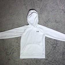 Under Armour Rival Women s Pullover Hoodie White XS Fleece Logo Pockets