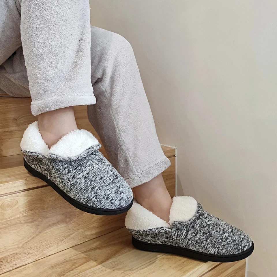 Womens Comfy Boots Slippers Memory Foam  House Shoes Outdoor Black Friday Sale - Image 3 of 4