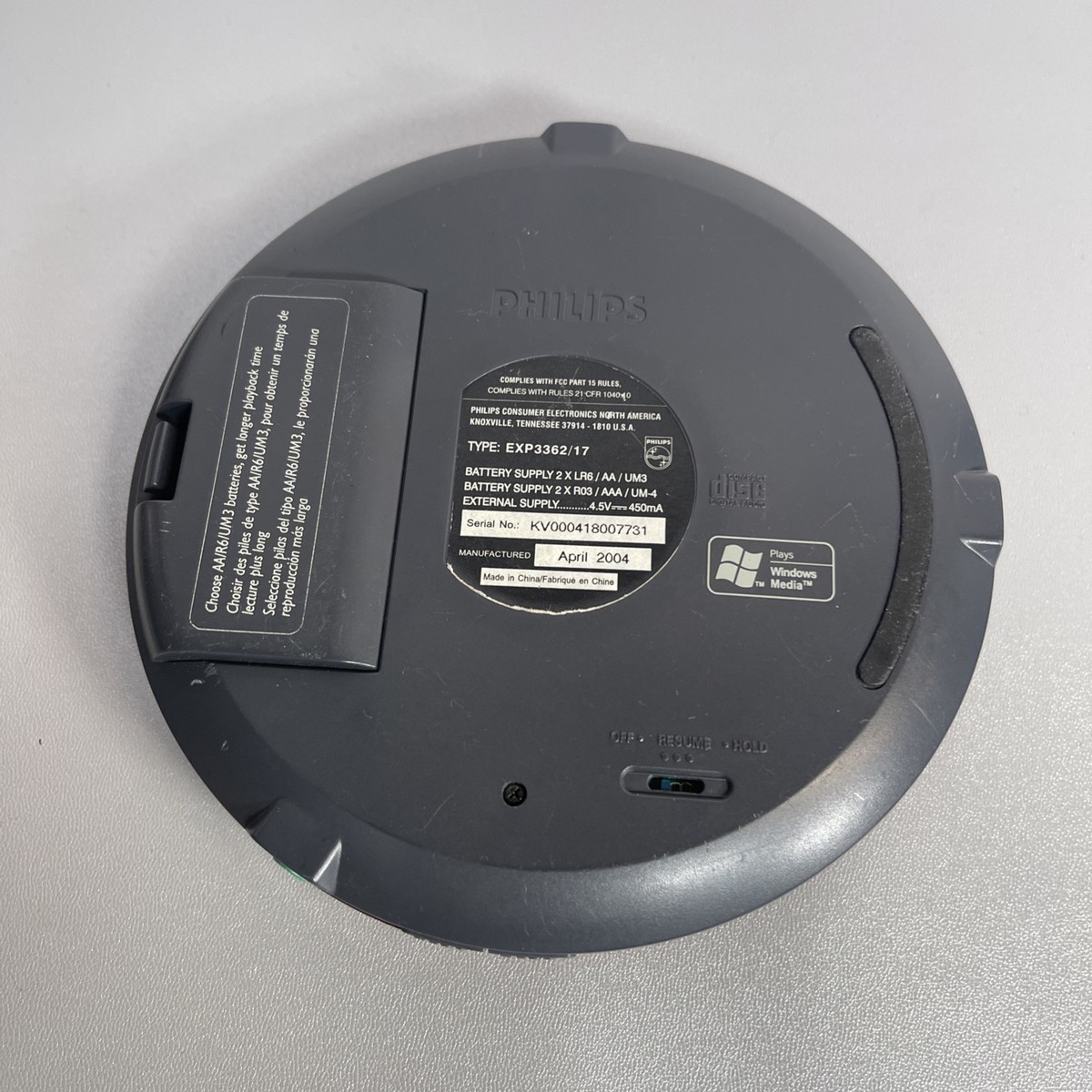 Philips Expanium Portable CD Player EXP3369/17 NOT WORKING FOR