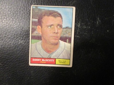 1961  TOPPS #349   DANNY McDEVITT    YANKEES    GOOD+