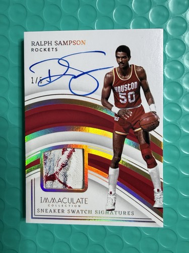 2022 Immaculate Ralph Sampson Game Used  Sneaker Swatch Auto 1/5  4 Color Shoe!