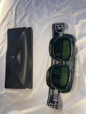Vintage Harley-Davidson Motorcycle Goggles w/ Logo Strap & Case – Green Lens