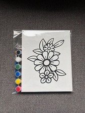 Flower Painting Canvas with paint and brush included!