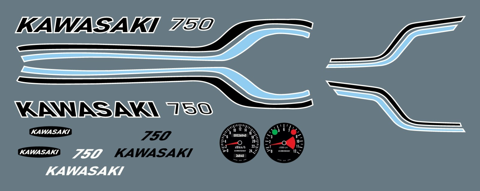 Décalcomanie à l'eau KAWASAKI 750 Heller 1:8 : remplacez vos décalques secs Nagano