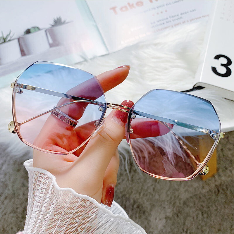 Fashion Women Sunglasses Gradient Lens Metal Sun Glasses Driving Outdoor UV400 E