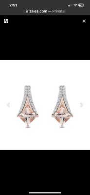 NEW Authentic Enchanted Disney Morganite Earrings NWT Genuine Original $879.