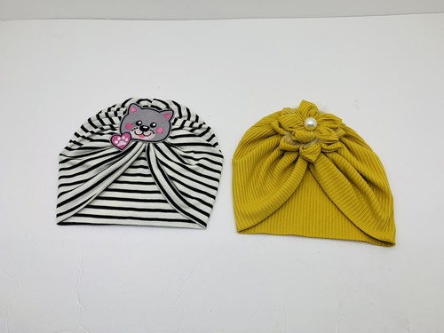 Turbante Para Niña, Gorro Turbante Para Bebe , 2 Pc De Sombrero Elástico - Picture 6 of 8