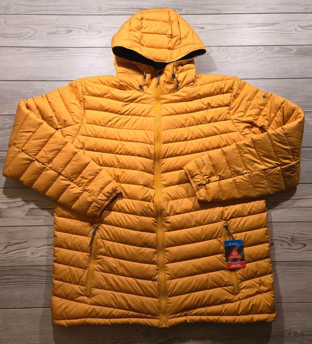 Columbia Slope Edge Hooded Jacket Omni Heat Yellow Men's Size 2XLT 2XT Winter