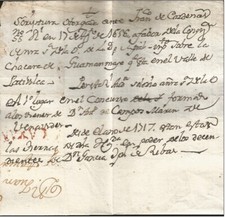 G)1617 PERU, CAYAN RED MARK, COLONIAL MAIL, CIRCULATED COMPLETE LETTER, XF