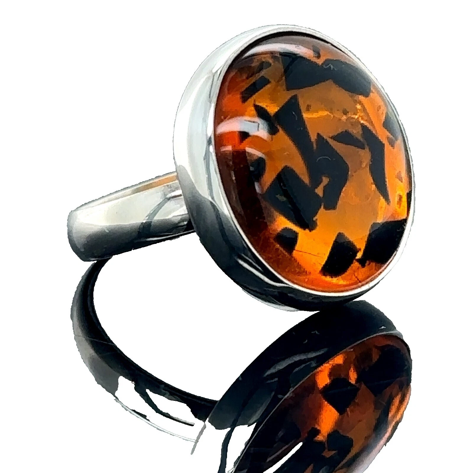 Anillos de moda piedra de ámbar