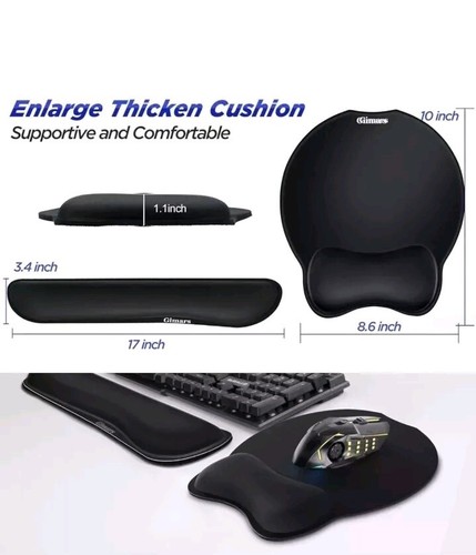 Memory Foam Mouse Pad & Keyboard Wrist Rest, Ergonomic Office & Gaming Support - Picture 6 of 6