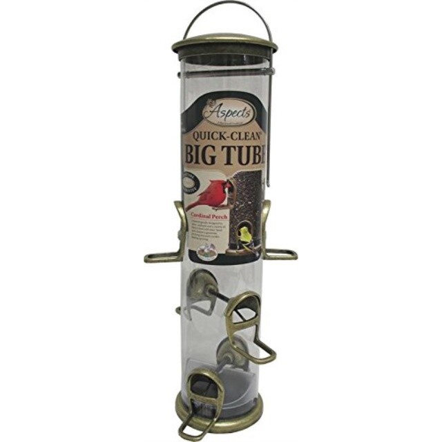Aspects 420 Antique Brass Quick Clean Big Tube Feeder Large Brown