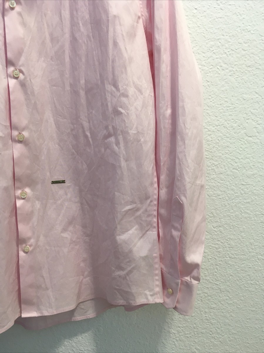 Dsquared2 mens long sleeves dress shirt pink sz 50 | eBay