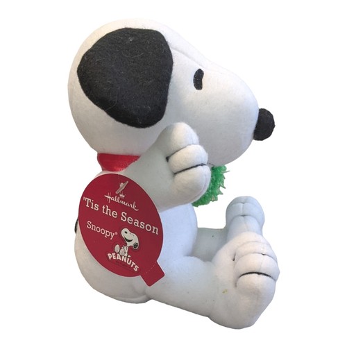 Hallmark Tis The Season Peanuts Snoopy Plush Stuffed Animal Christmas Wreath - Picture 6 of 7