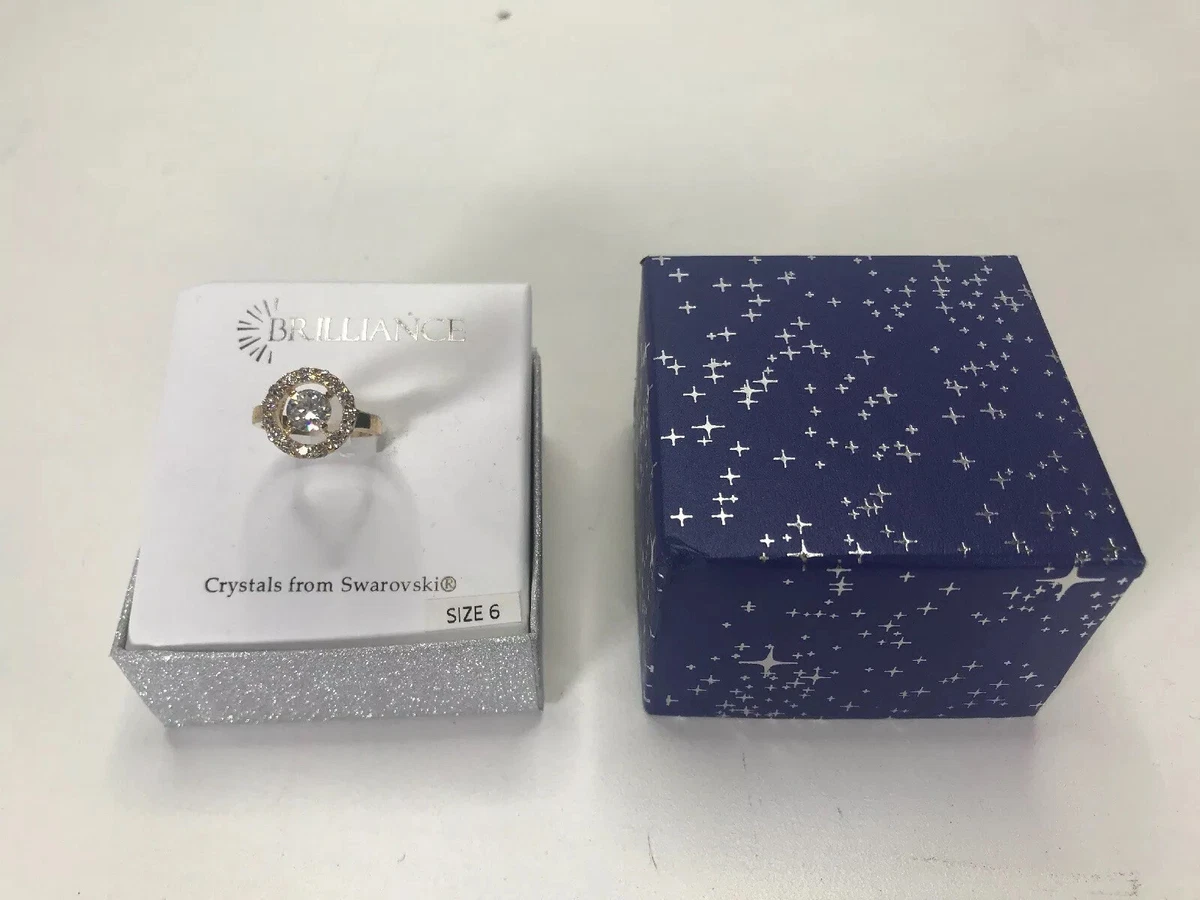 Brilliance Crystals by Swarovski Ring Gold Tone with Clear Gems