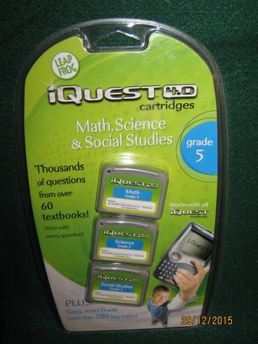 2 LeapFrog iQuest 4.0 Learning Cartridges: Grade 5 & 6-8 Math/Science ...