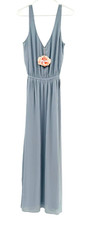 Show Me Your Mumu Womens Kendall Maxi Dress Steel Blue Chiffon Size L NWT