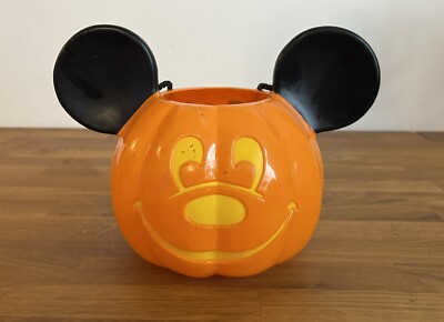 Disney Mickey Mouse Pumpkin Popcorn Bucket Halloween Disneyland Euro Disney Bucket