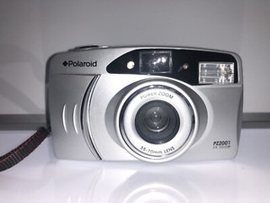 Polaroid Power Zoom PZ2001 35mm Film Point and Shoot Vintage Camera Silver