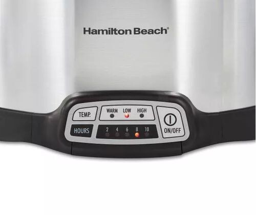 Hamilton Beach 33463 6 qt Programmable Slow Cooker Stoneware, Silver