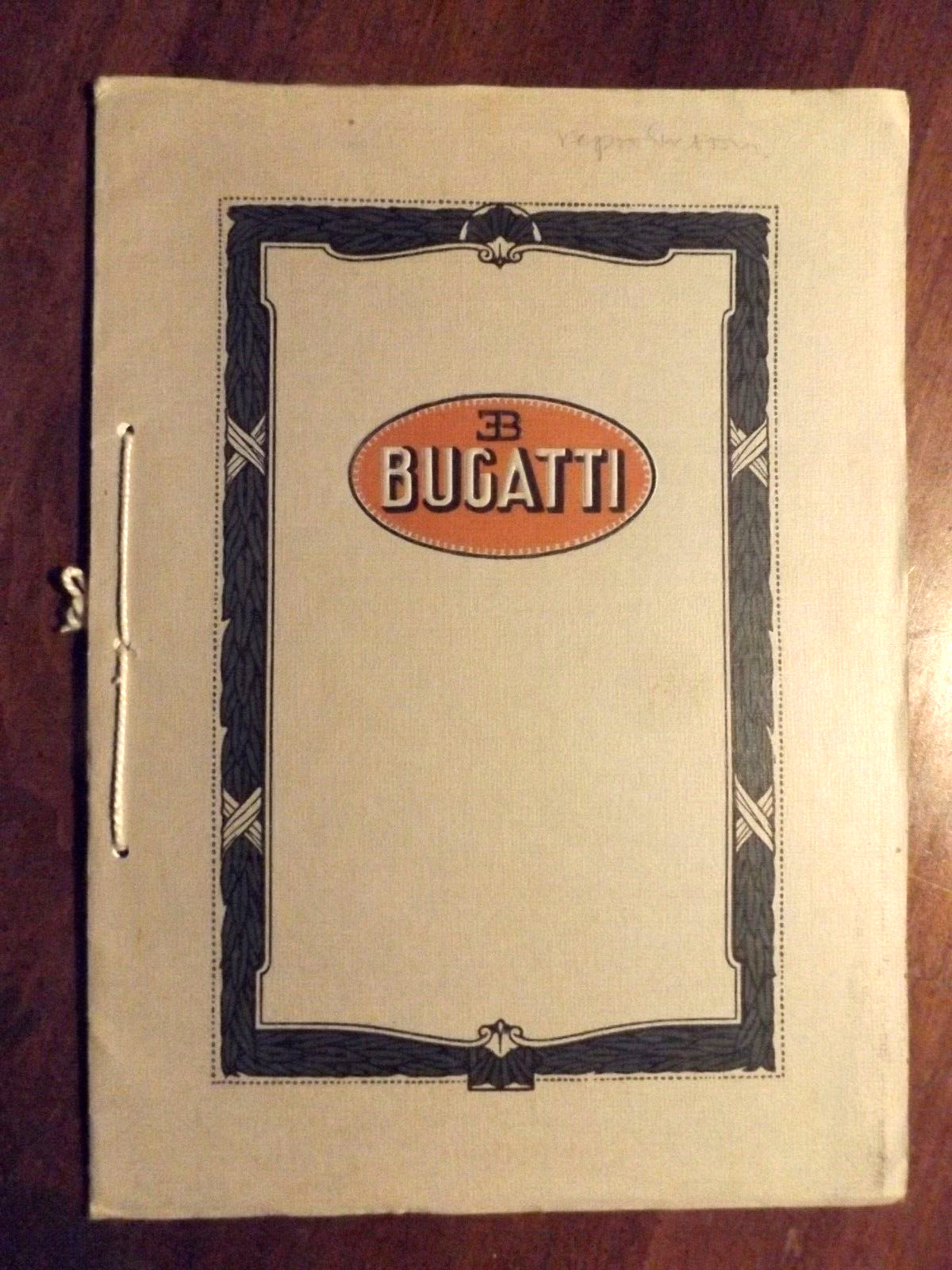 BUGATTI  1926 - 1927 Touring Models Catalog === Reproduction REPRINT