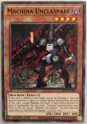 YuGiOh - Blazing Vortex - Machina Unclaspare - BLVO-EN027 - Common