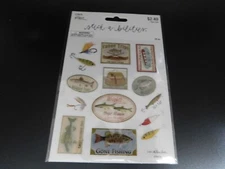 The paper studio Stick a bilites Gone Fishing Stickers 28pc 
