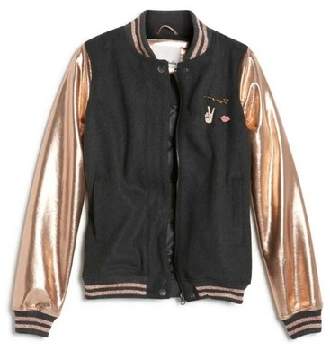rose gold varsity jacket