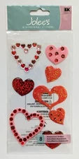VERY RARE Jolee's Epoxy Hearts Scrapbooking Stickers Love Valentine's Day 