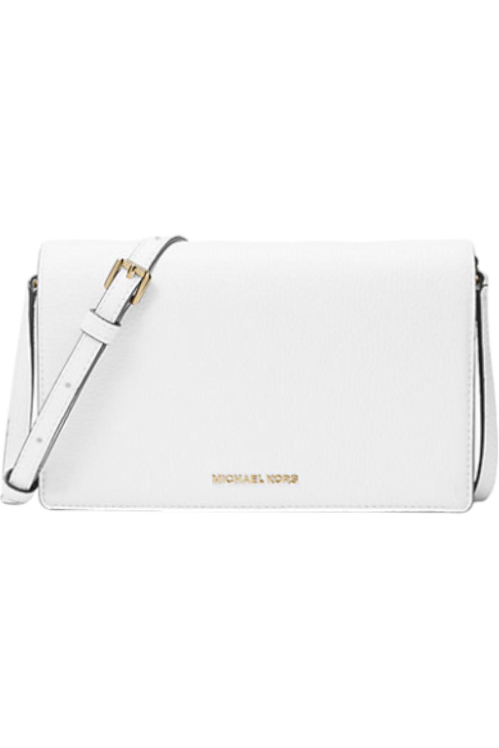 Michael Kors Jet Set MD Pebble Кожаный комплект через плечо с клапаном спереди Белыйзолотой 14390₽