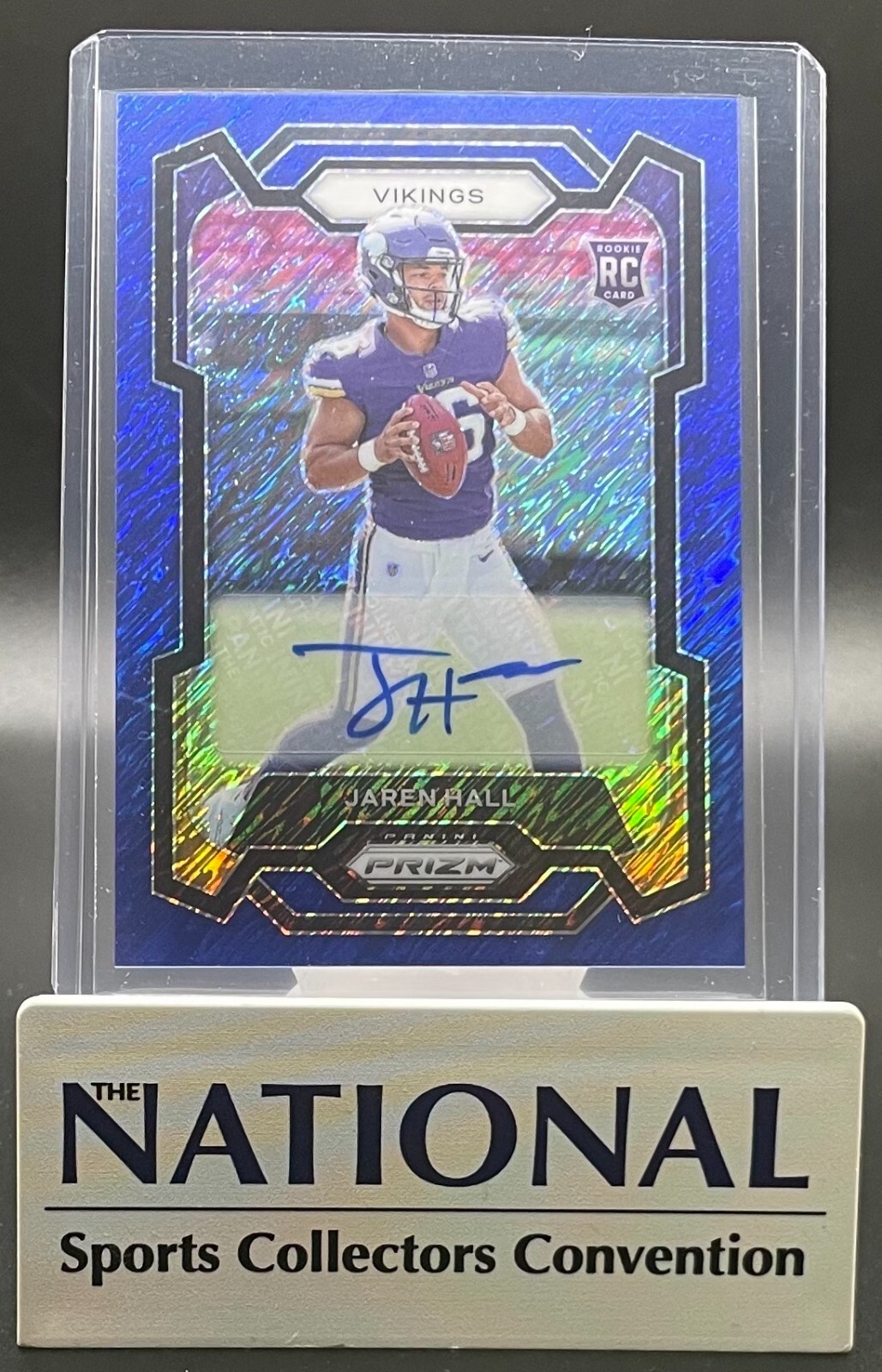 2023 PANINI PRIZM #367 JAREN HALL BLUE SHIMMER ROOKIE AUTO /25
