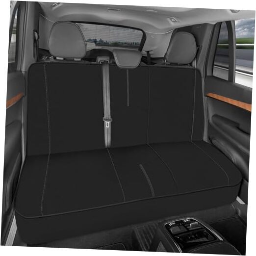 SpillGuard Neoprene Rear Seat Protector - Waterproof Bench Gray Stitching
