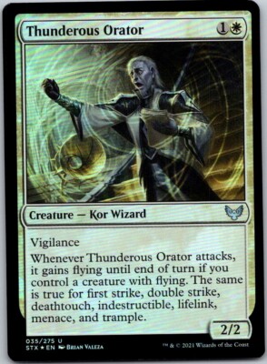 Magic the Gathering Foil Thunderous Orator Strixhaven: School of Mages MTG