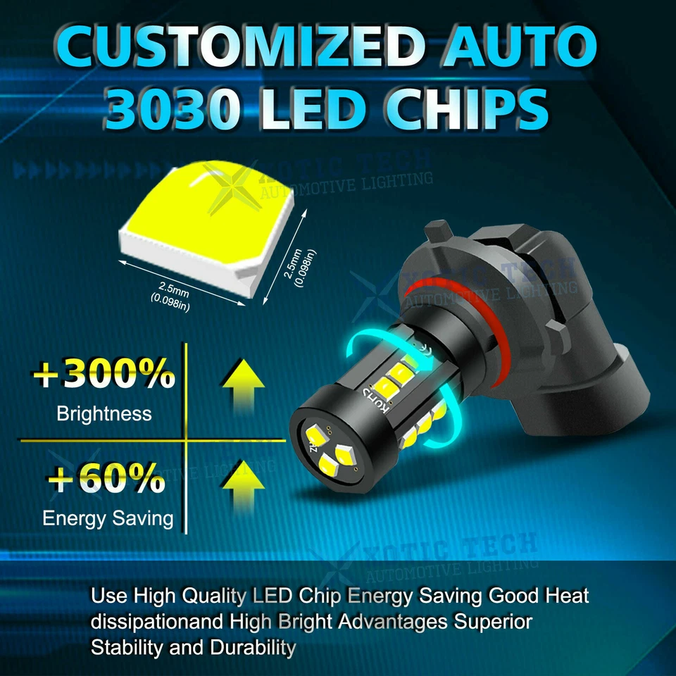 9005 LED Daytime Running DRL Driving Light Bulb 6K For Toyota Camry Corolla RAV4 - Image 3 of 4